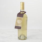 Elegantes Lederleder und Vintages Namensmotto Flaschenanhänger (Angewinkelt)