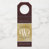 Elegantes Lederleder und Vintages Namensmotto Flaschenanhänger (Rückseite)