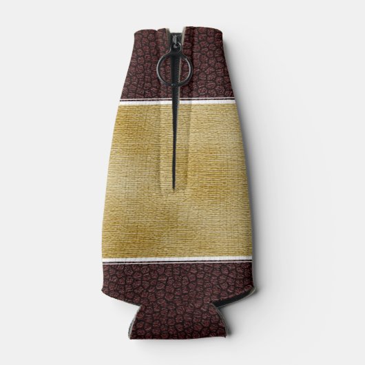 Elegantes Lederleder und Vintages Namensmotto Flaschenkühler (Rückseite)