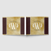 Elegantes Lederleder und Vintages Namensmotto Gästebuch (Voll)