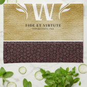 Elegantes Lederleder und Vintages Namensmotto Geschirrtuch (Gefaltet)