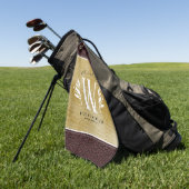 Elegantes Lederleder und Vintages Namensmotto Golfhandtuch (Gras)