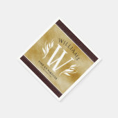 Elegantes Lederleder und Vintages Namensmotto Serviette (Ecke)