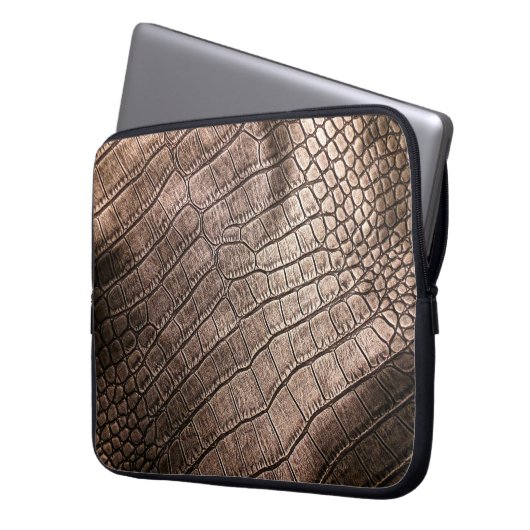 Elegantes Ledermuster nah. Laptopschutzhülle (Vorderseite Links)