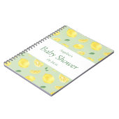 Elegantes Lemon Baby Shower Gift List-Notebook Notizblock (Linke Seite)