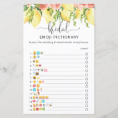 Elegantes Lemon Botanisches Emoji Pictionary Game (Vorderseite)