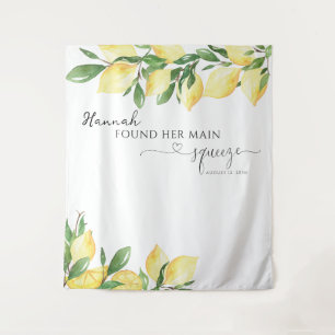 Elegantes Lemon Brautparty Tapestry Wandteppich