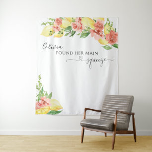 Elegantes Lemon Brautparty Tapestry Wandteppich