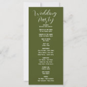 Elegantes Lemon & Greenery Green Wedding Programm (Rückseite)