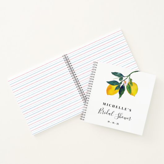 Elegantes Lemon Hand Letted Script-Brautparty Notizblock (Innenseite)