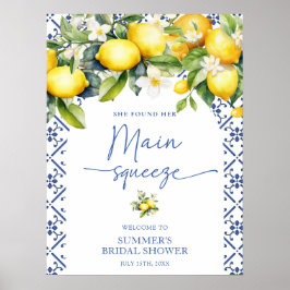 Elegantes Lemon Main Squeeze Brautparty Willkommen Poster