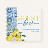 Elegantes Lemon Mediterranean Baby Shower Guest Bo Notizblock (Vorderseite)