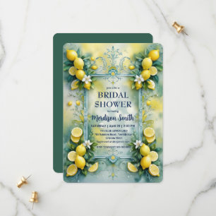 Elegantes Lemon-Mittelmeer-Sommer-Brautabschied   Save The Date