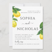 Elegantes Lemon Probe Dinner | Citrus Wedding Einladung (Vorderseite)