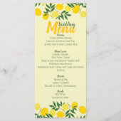 Elegantes Lemon Wedding Flat Menu Menükarte (Vorderseite)