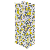 Elegantes Lemon Weinmuster wählen Sie Ihre Farbe Geschenktüte Für Weinflaschen (Rückseite Schrägansicht)