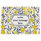 Elegantes Lemon Weinmuster wählen Sie Ihre Farbe Große Geschenktüte (Vorderseite)