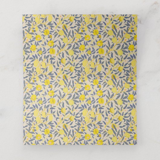 Elegantes Lemon Weinmuster wählen Sie Ihre Farbe Platzkarte (Innenseite Aufgefaltet)
