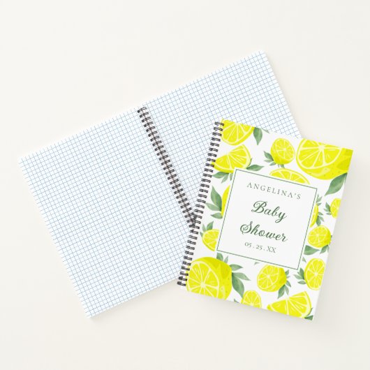 Elegantes Lemons Baby Shower Gift List Notebook Notizblock (Innenseite)