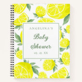 Elegantes Lemons Baby Shower Gift List Notebook Notizblock (Vorderseite)