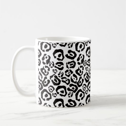 Elegantes Leopard-Bogen u. Diamant Kaffeetasse (Links)