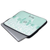 Elegantes Leopard-Bogen u. Diamant Laptopschutzhülle (Vorne Knopf)