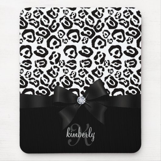 Elegantes Leopard-Bogen u. Diamant Mousepad (Vorne)
