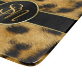 Elegantes Leopard-Druck-Monogramm - Schneidebrett (Ecke)