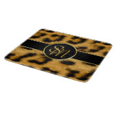 Elegantes Leopard-Druck-Monogramm - Schneidebrett (Ecke)