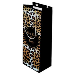 Elegantes Leopard-Logo für die Tierdruckwerbung -  Geschenktüte Für Weinflaschen