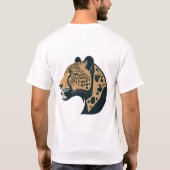 Elegantes Leopard Minimal Logo Design. T-Shirt (Rückseite)