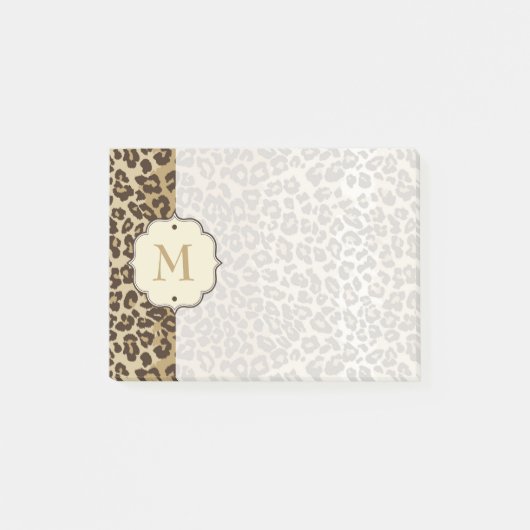 Elegantes Leopard-Muster, benutzerdefiniertes Mono Post-it Klebezettel (Vorderseite)