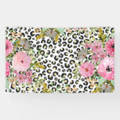 Elegantes Leopard Print und Blumendesign Banner (Horizontal)