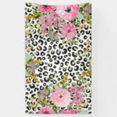 Elegantes Leopard Print und Blumendesign Banner (Vertikal)