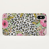 Elegantes Leopard Print und Blumendesign Case-Mate iPhone Hülle (Rückseite (Horizontal))