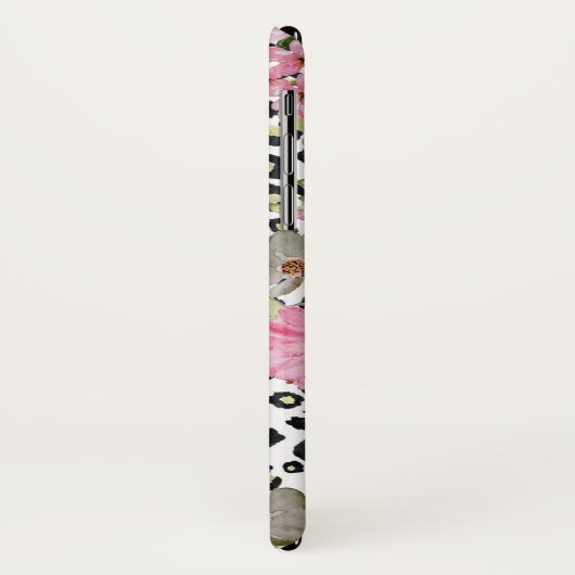 Elegantes Leopard Print und Blumendesign Case-Mate iPhone Hülle (Hinten/Links)