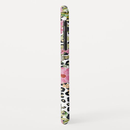 Elegantes Leopard Print und Blumendesign Case-Mate iPhone Hülle (Hinten/Links)