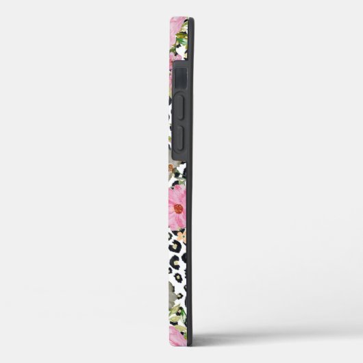 Elegantes Leopard Print und Blumendesign Case-Mate iPhone Hülle (Rückseite / Links)
