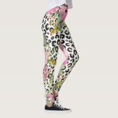 Elegantes Leopard Print und Blumendesign Leggings (Rechts)