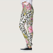 Elegantes Leopard Print und Blumendesign Leggings (Links)