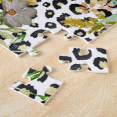 Elegantes Leopard Print und Blumendesign Puzzle (Seite)