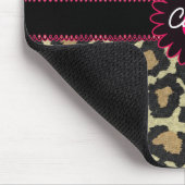 Elegantes Leopard Print und Polka Dot Monogram Mousepad (Ecke)