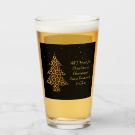 Elegantes Leoparden-Weihnachtsbaum-Design für die Glas
