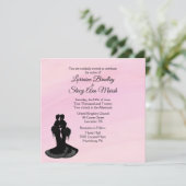 Elegantes Lesbian. Einladung zum Hochzeitsrosa (Stehend Vorderseite)