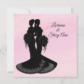 Elegantes Lesbian. Einladung zum Hochzeitsrosa (Rückseite)