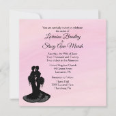 Elegantes Lesbian. Einladung zum Hochzeitsrosa (Vorderseite)