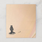 Elegantes Lesbian. Hochzeitspeach-Platzkarten Platzkarte (Außenseite Aufgefaltet)