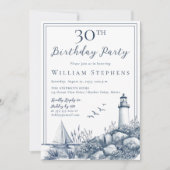Elegantes Leuchtturm-Jubiläum zum 30. Geburtstag Einladung (Vorderseite)