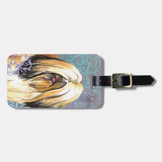 Elegantes Lhasa Apso Gepäckanhänger (Vorderseite horizontal)