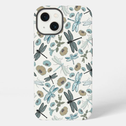 Elegantes Libellenmuster iPhone Hülle (Rückseite)